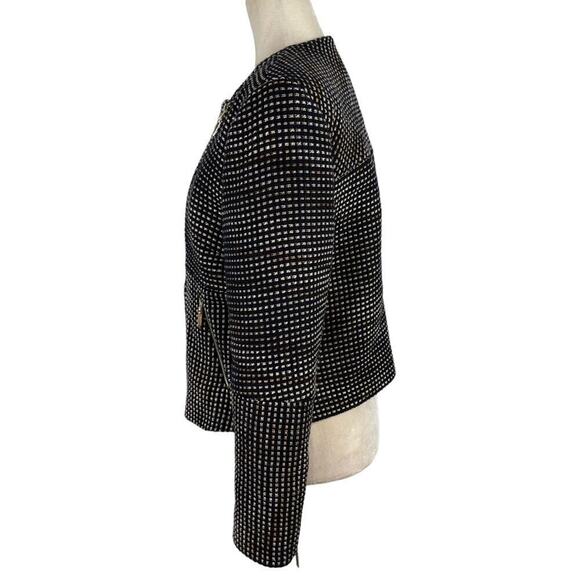 Ted Baker Colour by Numbers Julio Bouclé Black White Tweed  Jacket Corpcore SZ 4 - Picture 9 of 16